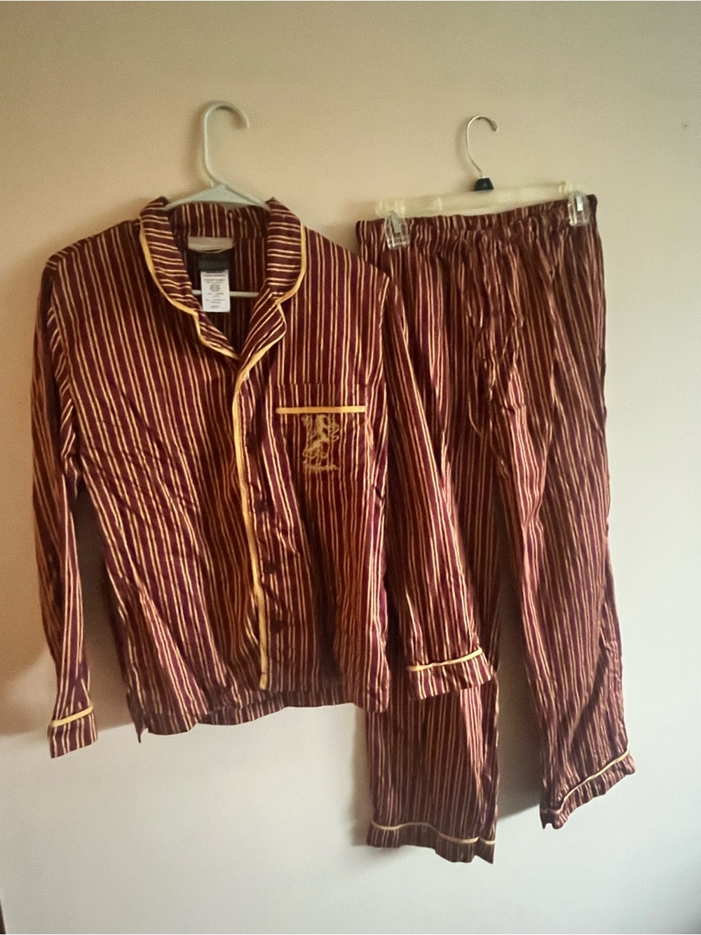 Harry Potter Pottery Barn Gryffindor Pajamas Size Medium